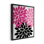 Bold Colorful Hot Pink Black Dahlia Flower Burst Petals Framed Canvas Print Gallery Image 2