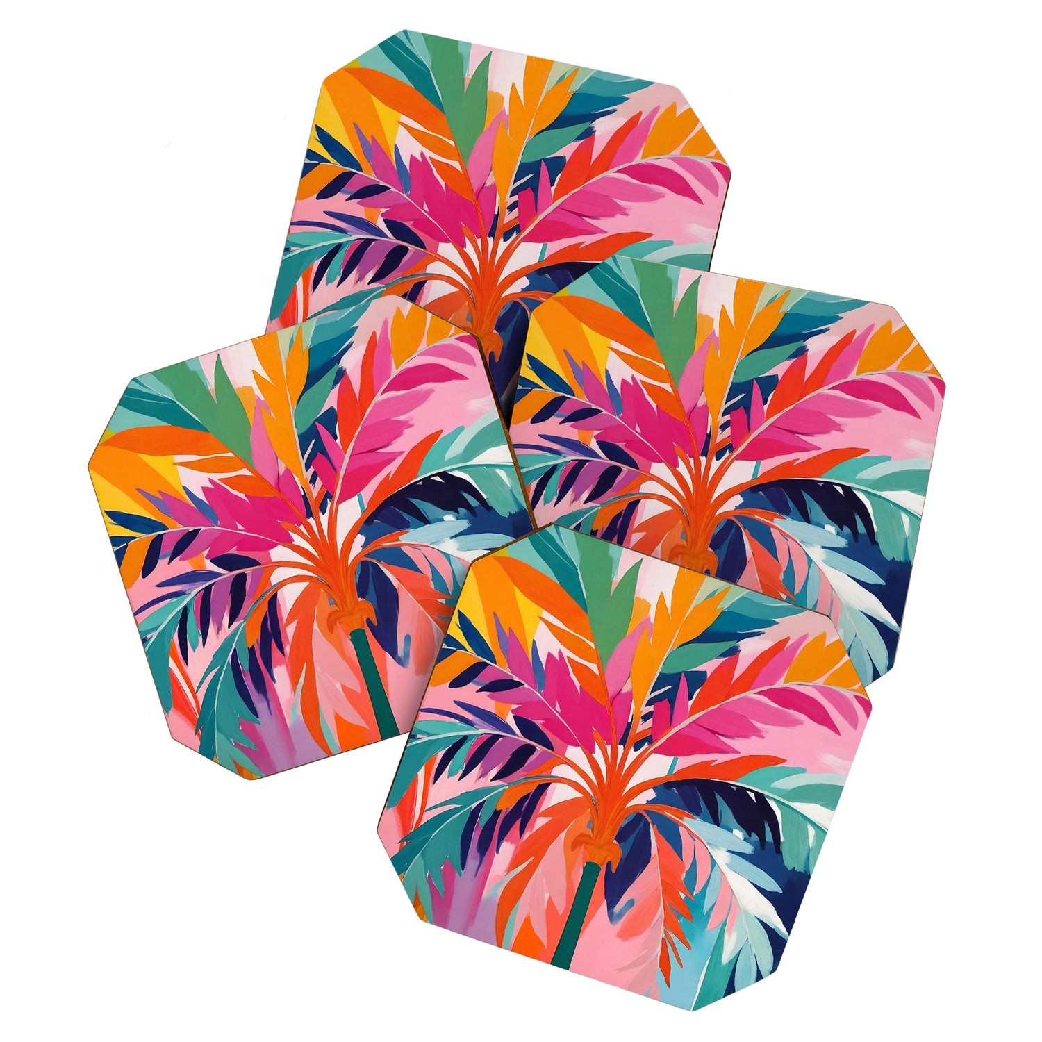 Colorful Tropical Palm Tree  Coaster Gallery Image 1
