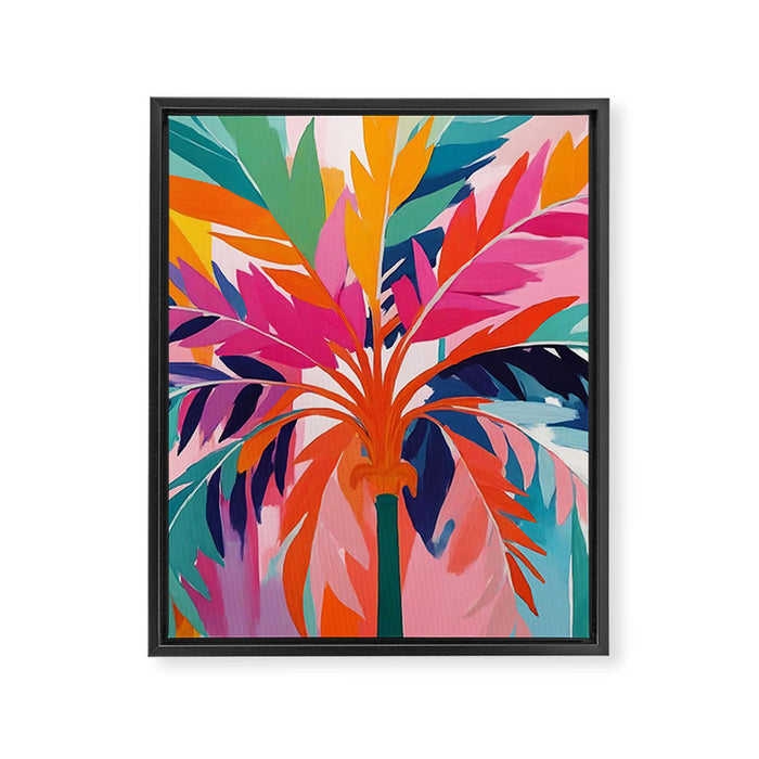 Colorful Tropical Palm Tree  Framed Canvas Print Gallery Image 1
