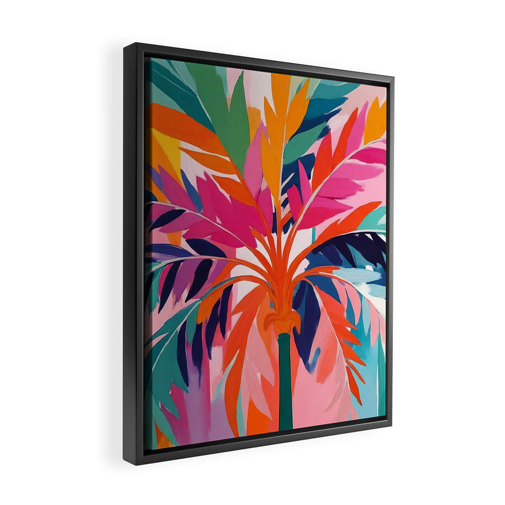 Colorful Tropical Palm Tree  Framed Canvas Print Gallery Image 2