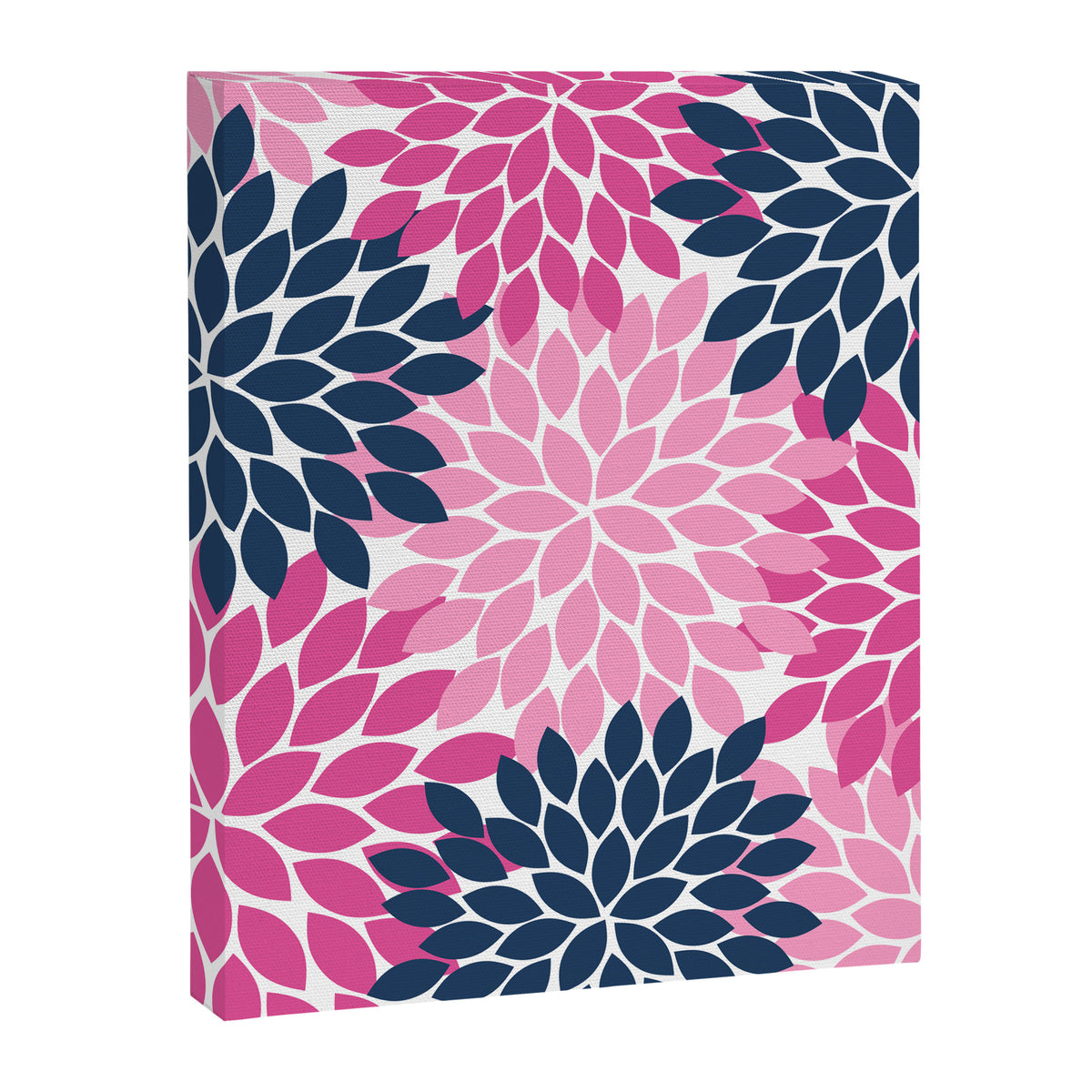 Flower Burst Petals Navy Pink Canvas Print Gallery Image 8