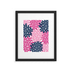 Flower Burst Petals Navy Pink Framed Art Print Gallery Image 6