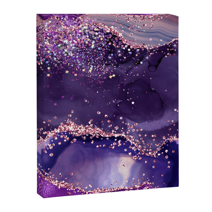 Glitter Agate Purple Pink Indigo Geode Marble Pattern Canvas Print Gallery Image 1