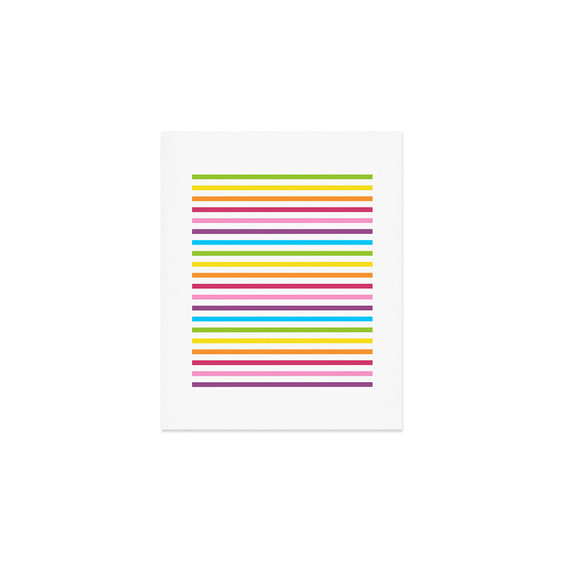 Rainbow Stripe Pattern Colorful Rainbow Lines Art Print Gallery Image 1