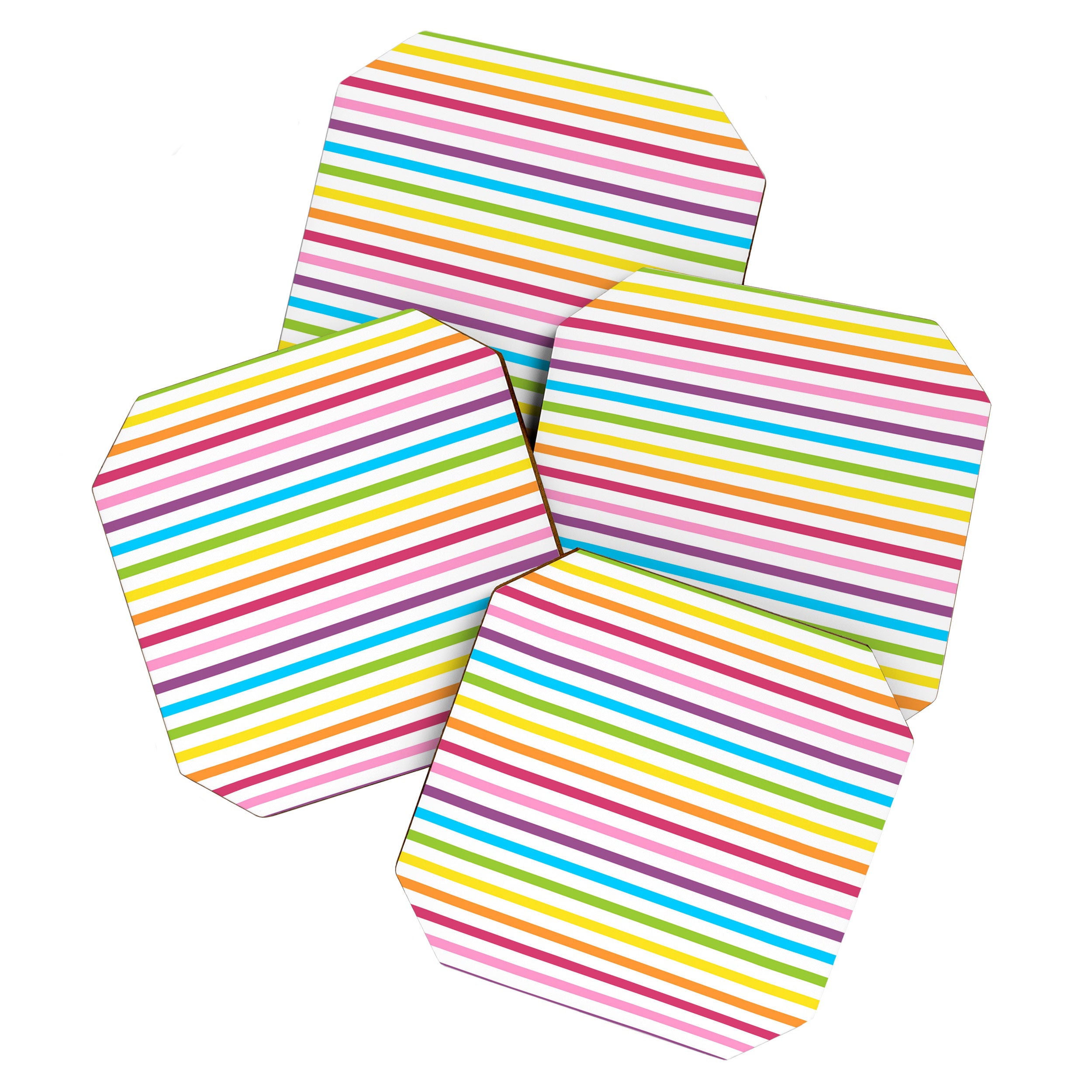 Rainbow Stripe Pattern Colorful Rainbow Lines Coaster Gallery Image 1