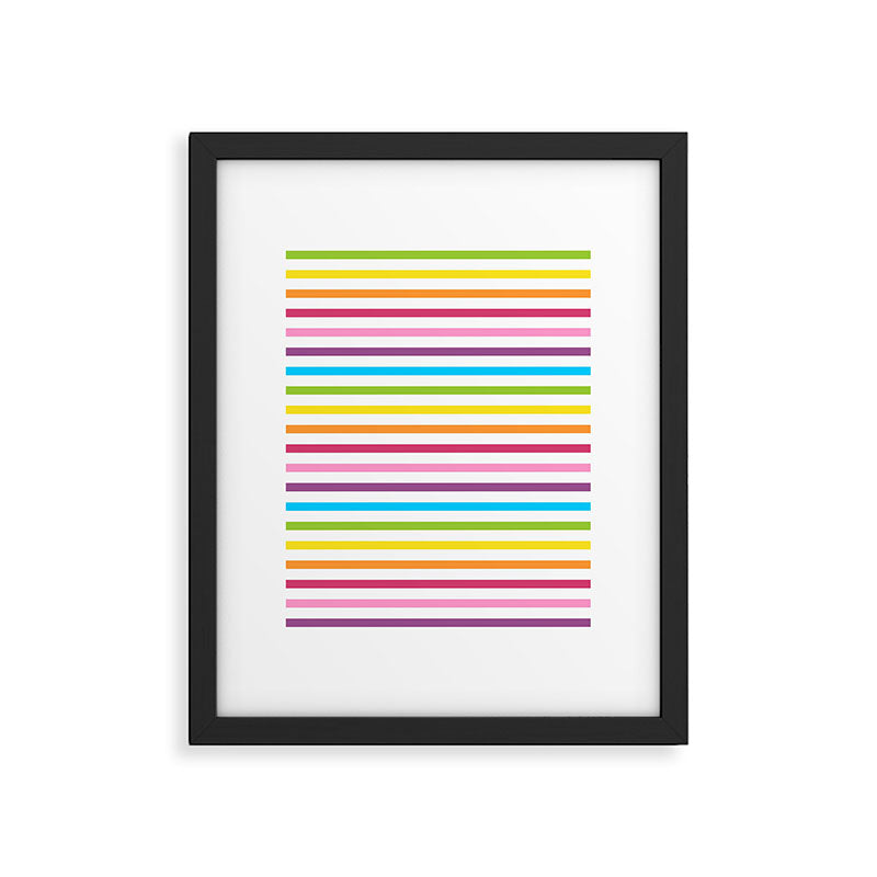 Rainbow Stripe Pattern Colorful Rainbow Lines Framed Art Print Gallery Image 6