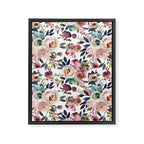Watercolor Floral Pattern Flowers Framed Canvas Print Gallery Image 8