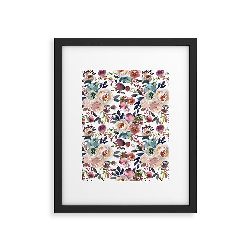 Watercolor Floral Pattern Flowers Framed Art Print Gallery Image 6