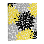 Yellow Black Gray Flower Burst Floral Pattern Canvas Print Gallery Image 8