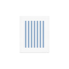 Cerulean Blue Vertical Beach Hut Stripes Art Print Gallery Image 1