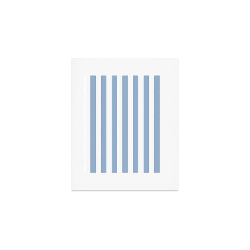 Cerulean Blue Vertical Beach Hut Stripes Art Print Gallery Image 1