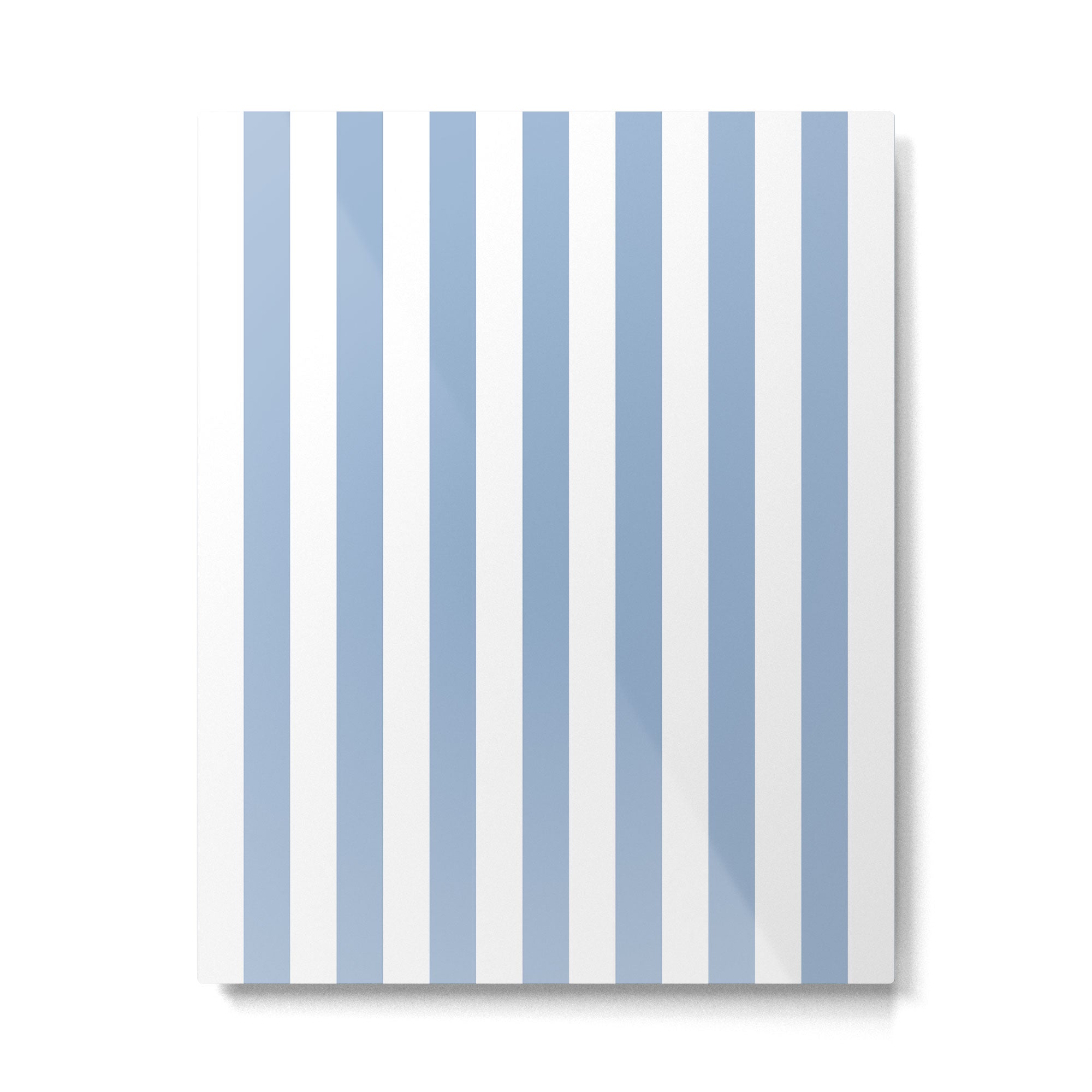 Cerulean Blue Vertical Beach Hut Stripes Metal Print Gallery Image 6