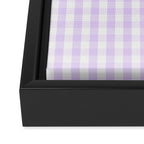 Chalky Pale Lilac Pastel and White Gingham Check Plaid Framed Canvas Print Gallery Image 3
