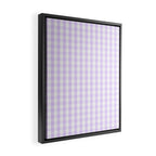 Chalky Pale Lilac Pastel and White Gingham Check Plaid Framed Canvas Print Gallery Image 2
