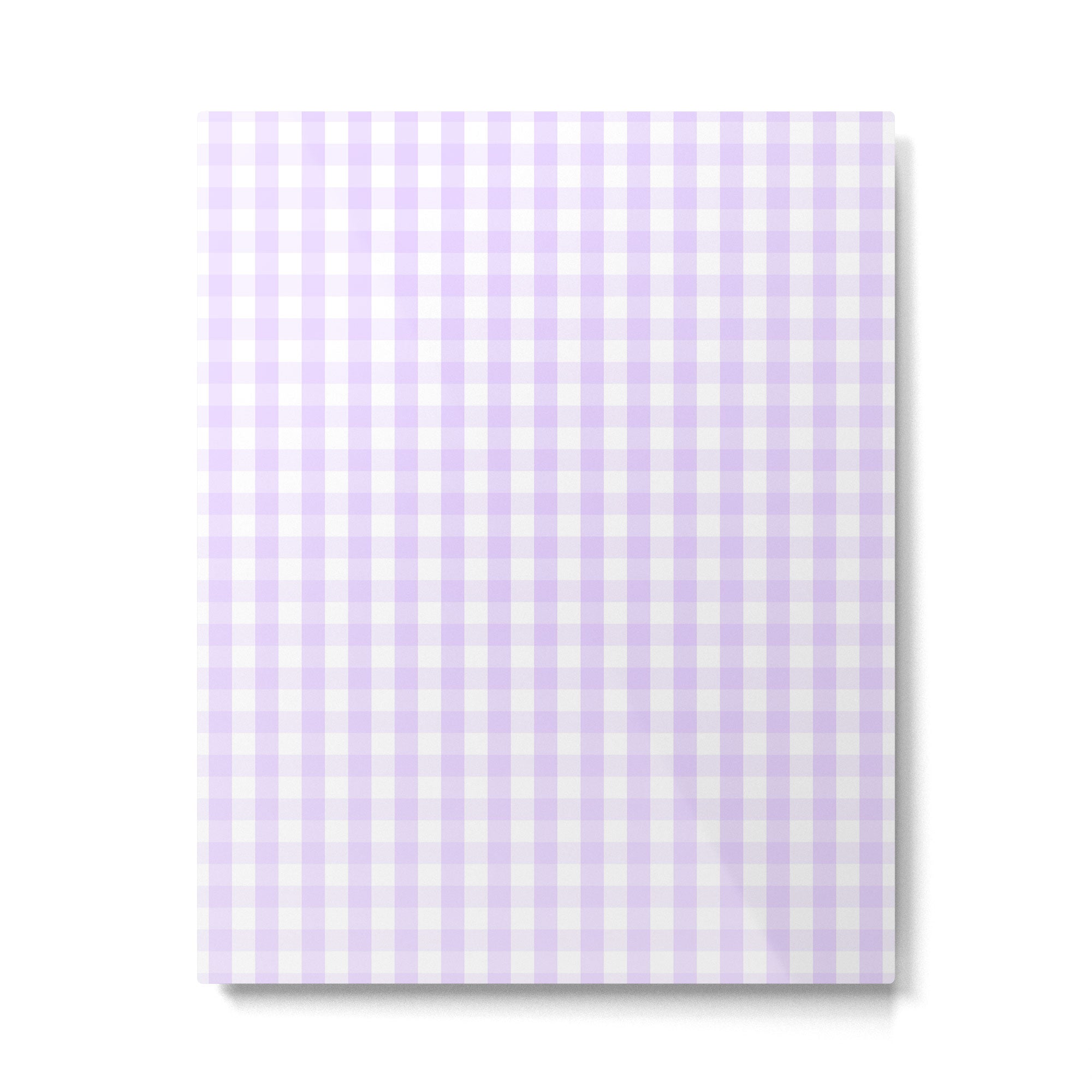 Chalky Pale Lilac Pastel and White Gingham Check Plaid Metal Print Gallery Image 6