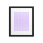Chalky Pale Lilac Pastel and White Gingham Check Plaid Framed Art Print Gallery Image 6