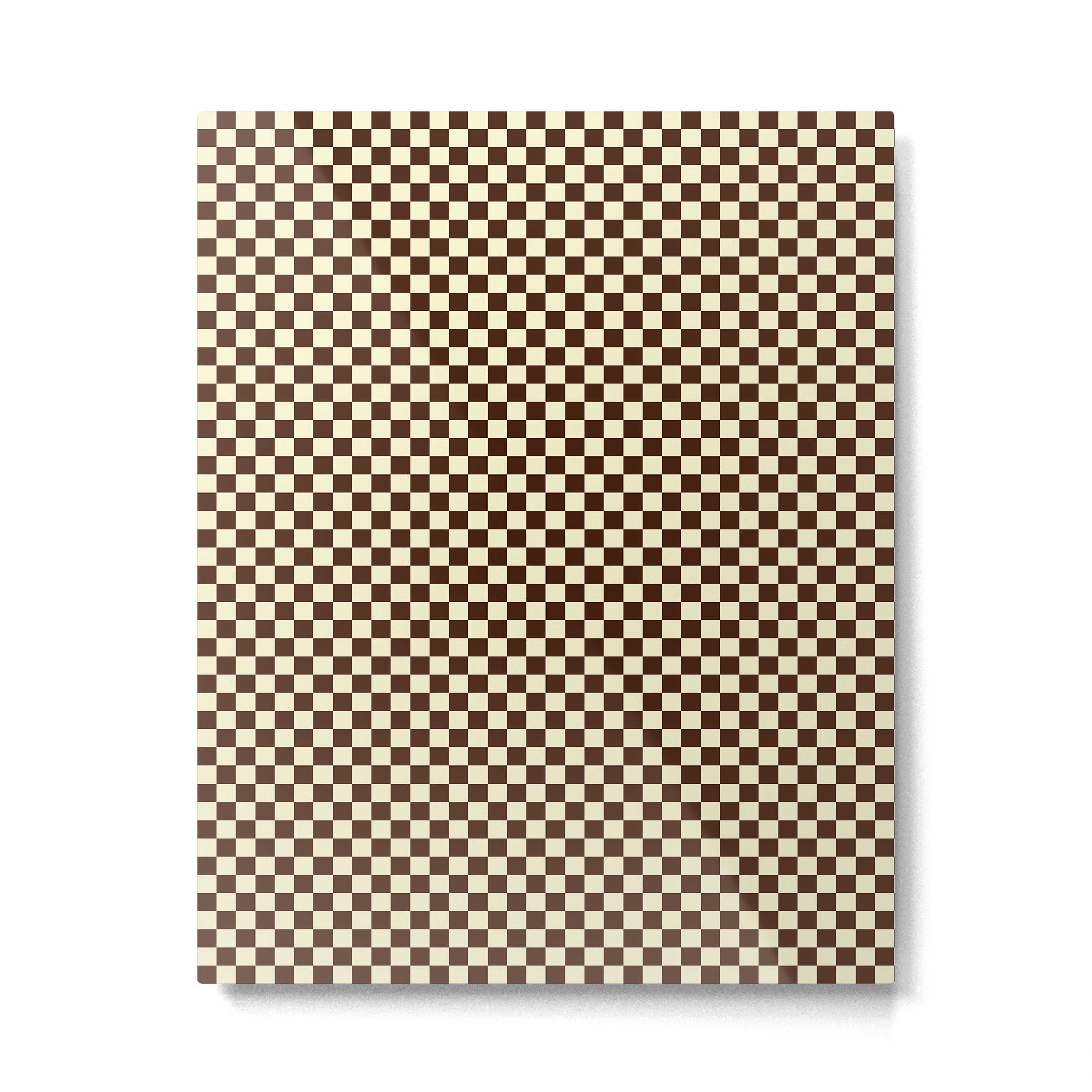 Chocolate Brown and Cream Checkerboard Squares Metal Print Gallery Image 6
