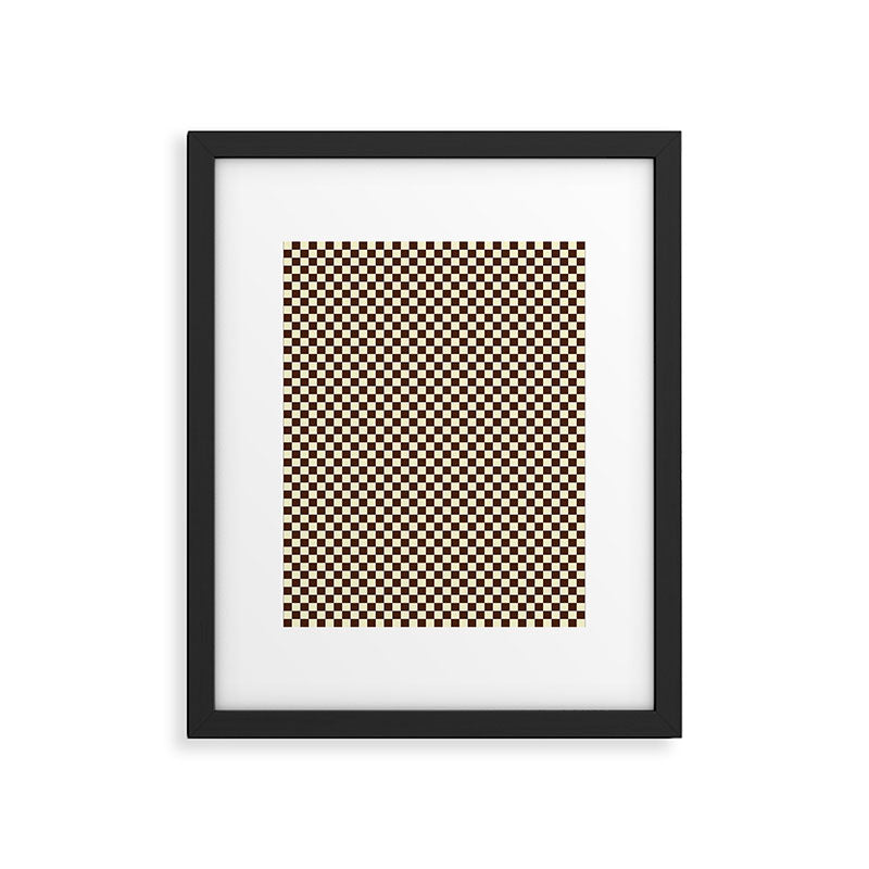 Chocolate Brown and Cream Checkerboard Squares Framed Art Print Gallery Image 6