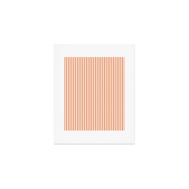 Classic Small Orange Soda French Mattress Ticking Double Stripes Art Print Gallery Image 1