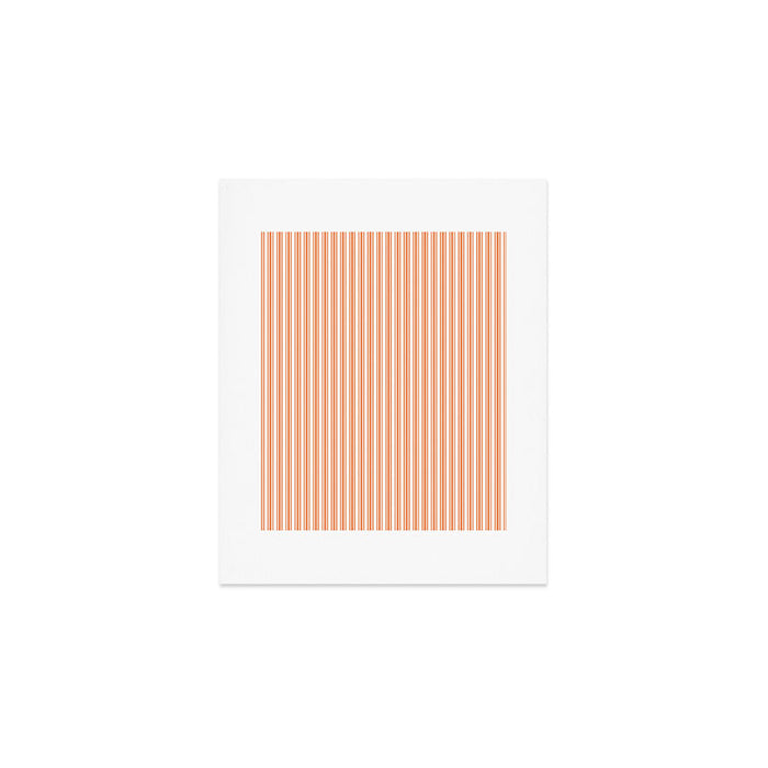 Classic Small Orange Soda French Mattress Ticking Double Stripes Art Print Gallery Image 1