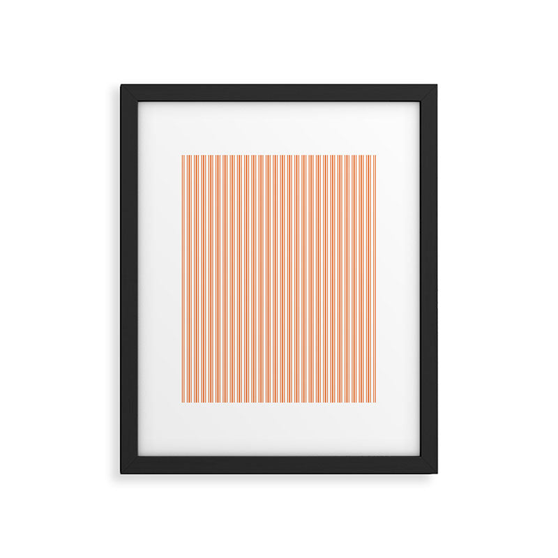Classic Small Orange Soda French Mattress Ticking Double Stripes Framed Art Print Gallery Image 6