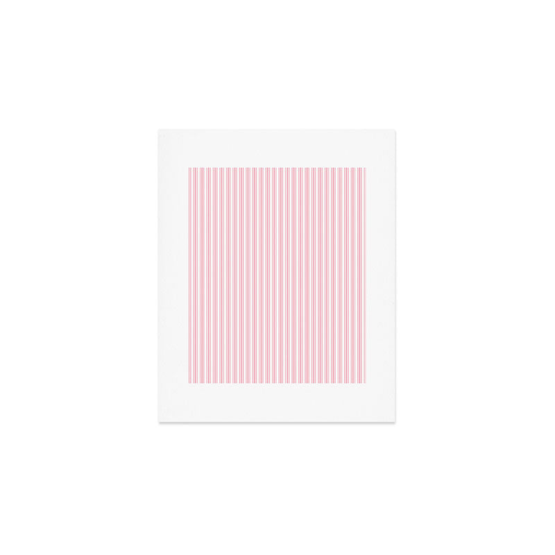 Classic Small Pink Petal French Mattress Ticking Double Stripes Art Print Gallery Image 1