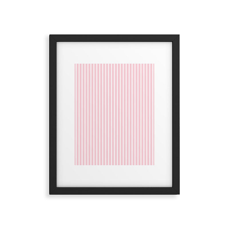 Classic Small Pink Petal French Mattress Ticking Double Stripes Framed Art Print Gallery Image 6