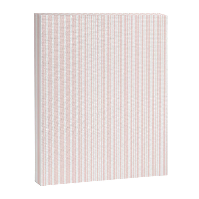 Classic Small Pink Rosebud Pastel Pink French Mattress Ticking Double Stripes Canvas Print Gallery Image 1