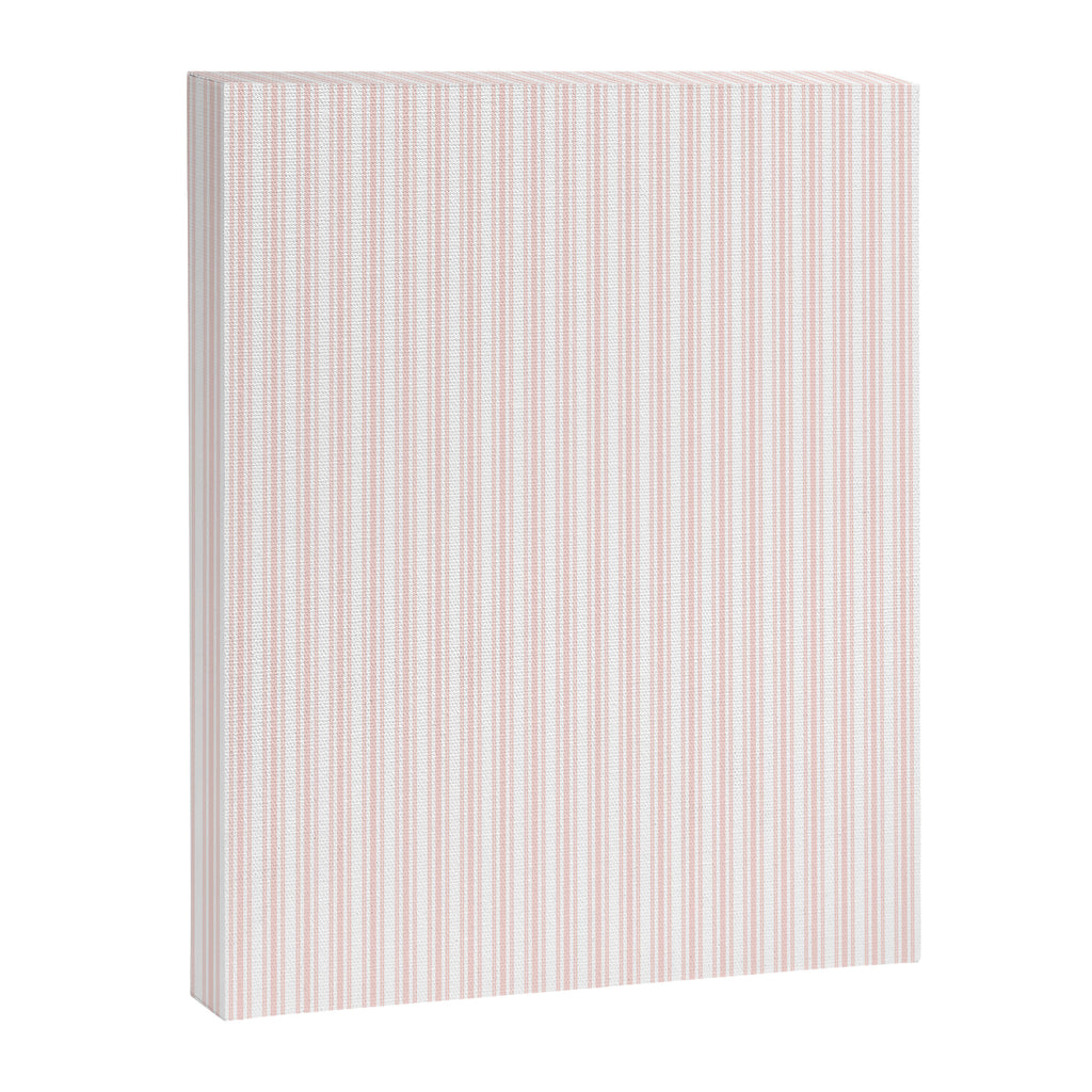 Classic Small Pink Rosebud Pastel Pink French Mattress Ticking Double Stripes Canvas Print Gallery Image 8