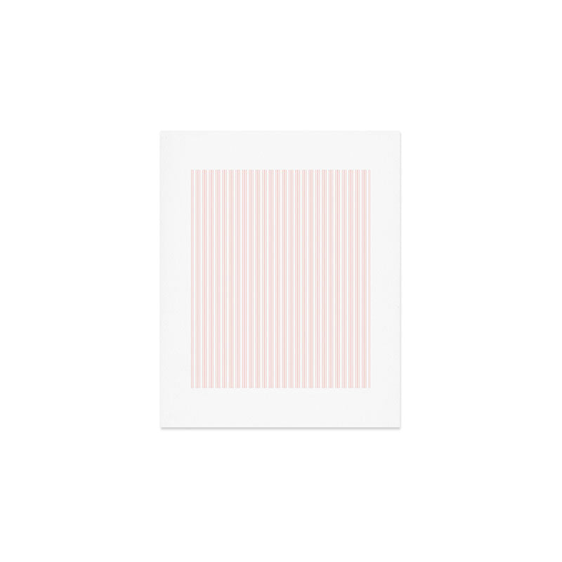 Classic Small Pink Rosebud Pastel Pink French Mattress Ticking Double Stripes Art Print Gallery Image 1