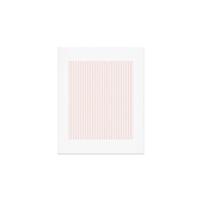 Classic Small Pink Rosebud Pastel Pink French Mattress Ticking Double Stripes Art Print Gallery Image 1