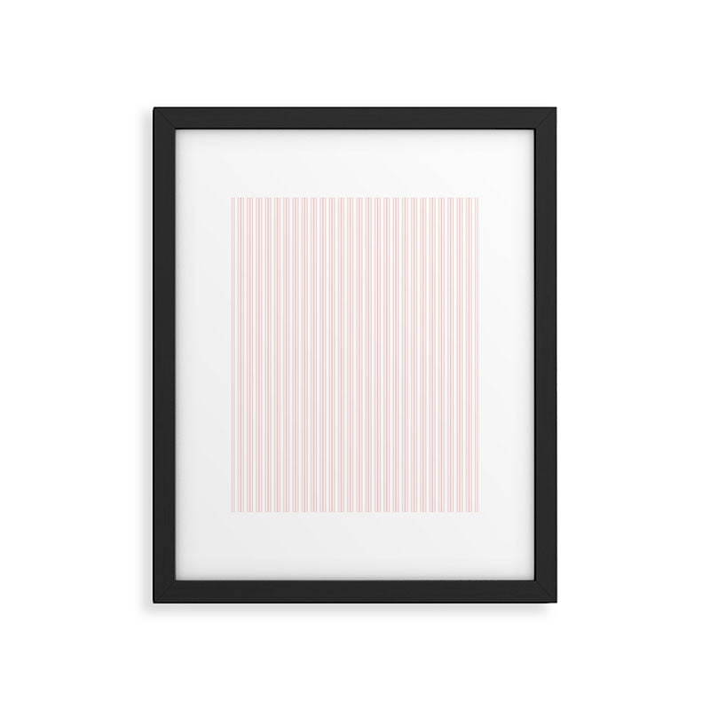Classic Small Pink Rosebud Pastel Pink French Mattress Ticking Double Stripes Framed Art Print Gallery Image 6