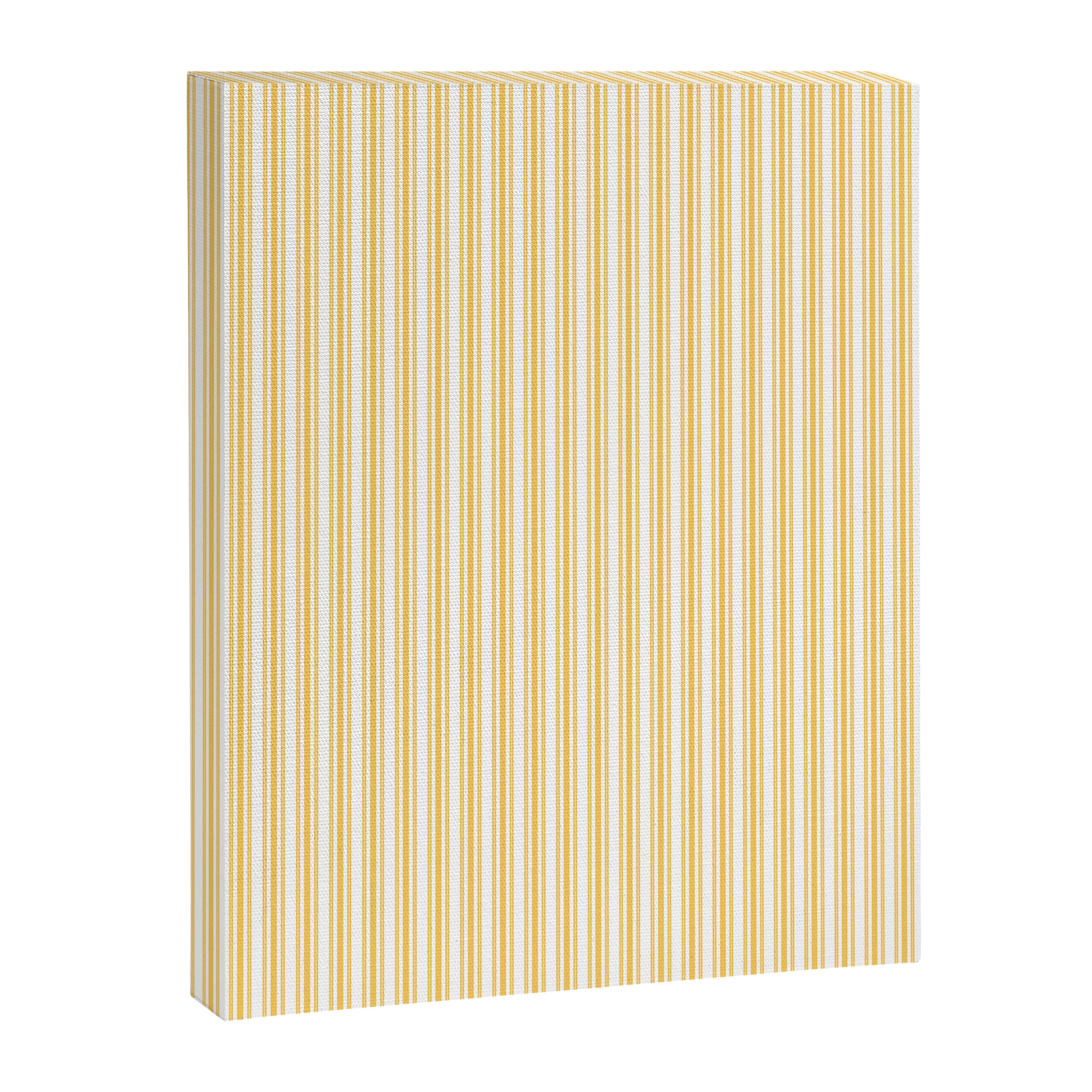 Classic Small Yellow Butter French Mattress Ticking Double Stripes Canvas Print Gallery Image 8