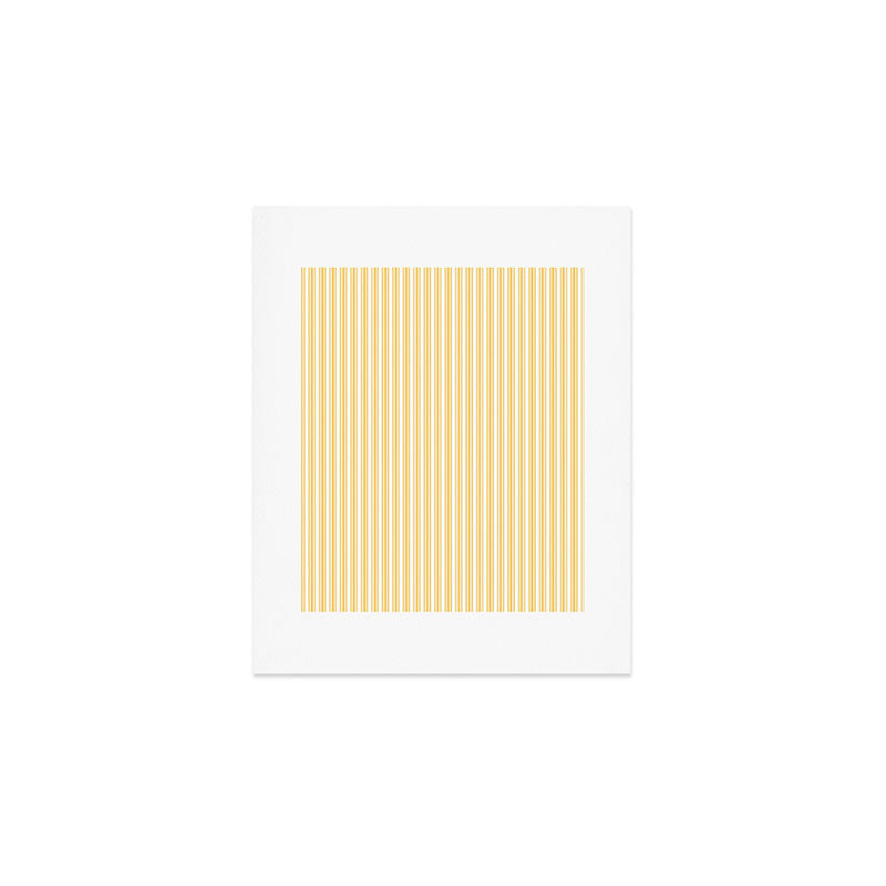 Classic Small Yellow Butter French Mattress Ticking Double Stripes Art Print Gallery Image 1