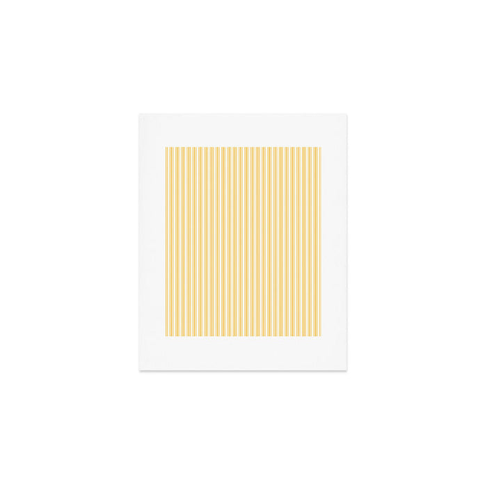 Classic Small Yellow Butter French Mattress Ticking Double Stripes Art Print Gallery Image 1