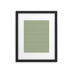 Dark Olive Green and White Horizontal Stripe Pattern for Elegant Interior Accents Framed Art Print Gallery Image 6