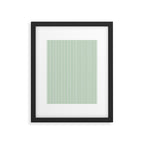Fern Green and White Micro Vertical Vintage English Country Cottage Ticking Stripe Framed Art Print Gallery Image 6
