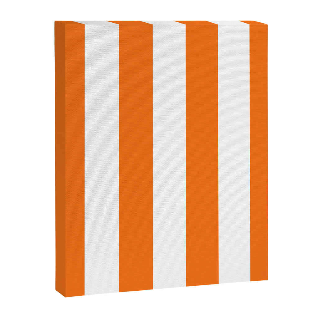 Harvest Pumpkin Orange and White Cabana Tent Stripe Canvas Print Gallery Image 8