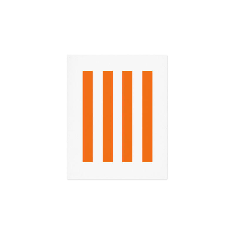 Harvest Pumpkin Orange and White Cabana Tent Stripe Art Print Gallery Image 1