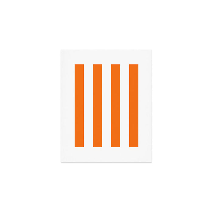 Harvest Pumpkin Orange and White Cabana Tent Stripe Art Print Gallery Image 1