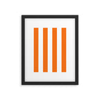 Harvest Pumpkin Orange and White Cabana Tent Stripe Framed Art Print Gallery Image 6