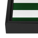 Jumbo Forest Green and White Rustic Horizontal Cabana Stripes Framed Canvas Print Gallery Image 3