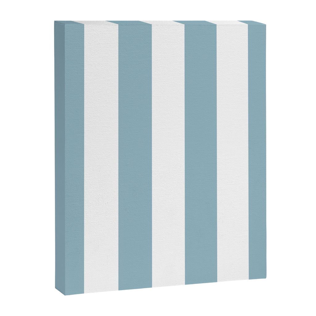 Large Baby Blue and White Vertical Cabana Tent Stripes Canvas Print Gallery Image 8