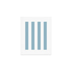Large Baby Blue and White Vertical Cabana Tent Stripes Art Print Gallery Image 1