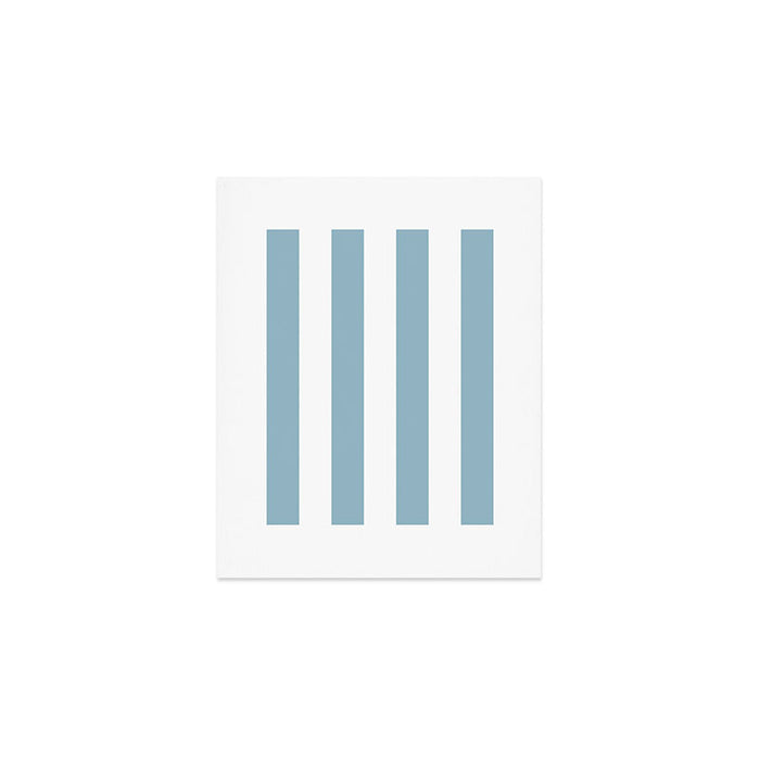 Large Baby Blue and White Vertical Cabana Tent Stripes Art Print Gallery Image 1