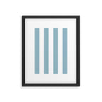 Large Baby Blue and White Vertical Cabana Tent Stripes Framed Art Print Gallery Image 6