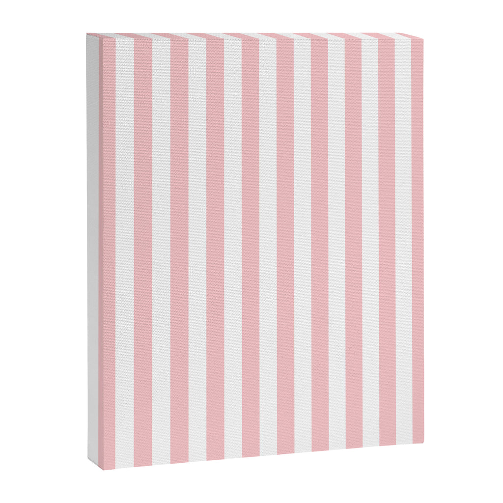 Large Classic Pink and White Stripe Pattern Canvas Print Gallery Image 8