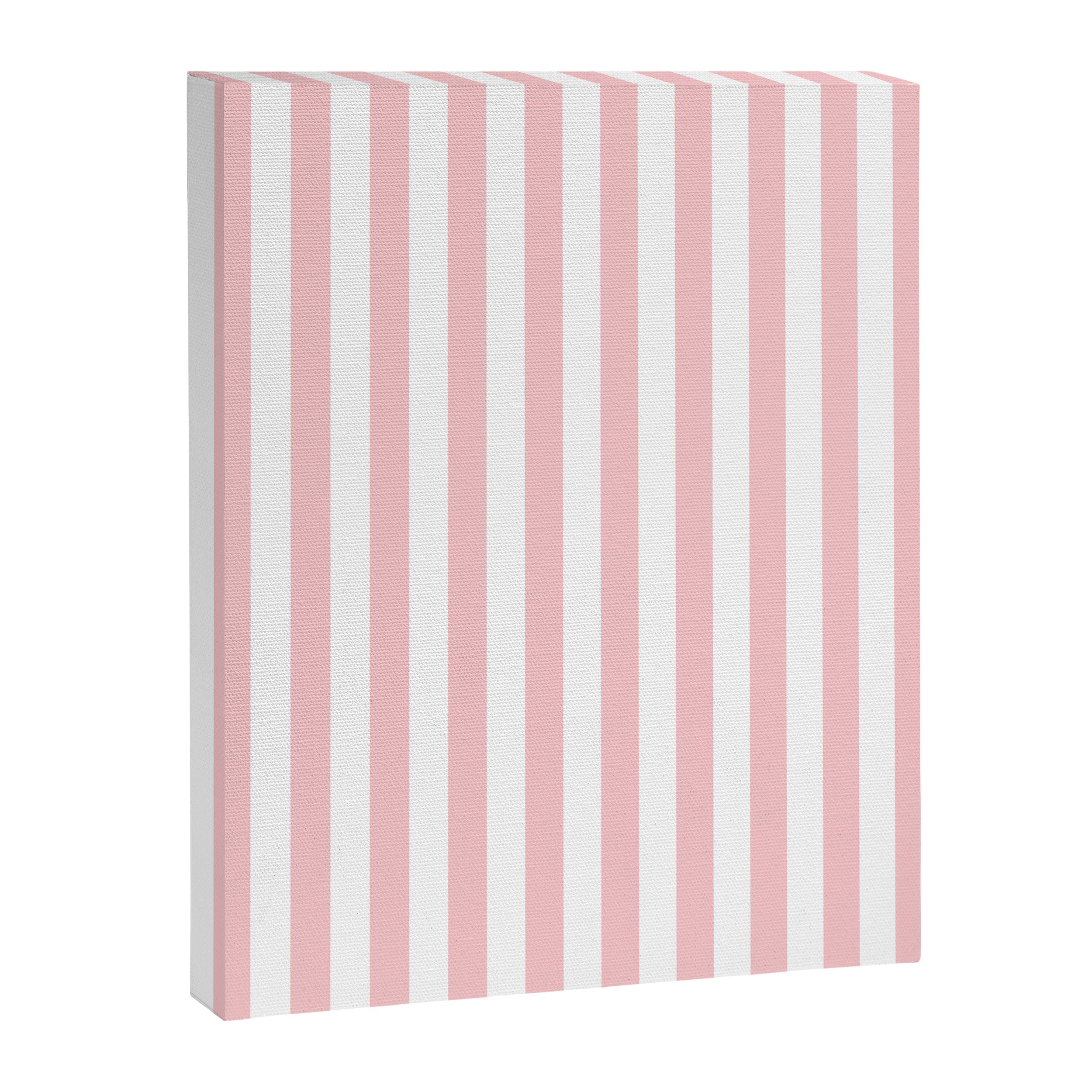 Large Classic Pink and White Stripe Pattern Canvas Print Gallery Image 8