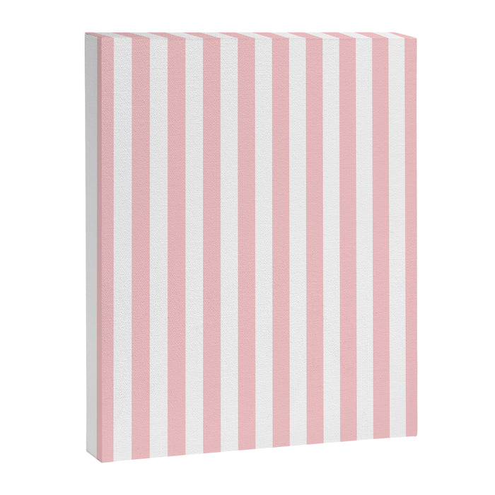 Large Classic Pink and White Stripe Pattern Canvas Print Gallery Image 1