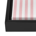 Large Classic Pink and White Stripe Pattern Framed Canvas Print Gallery Image 3